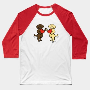 Chocolate Labrador and Yellow Labrador Best Friends Baseball T-Shirt